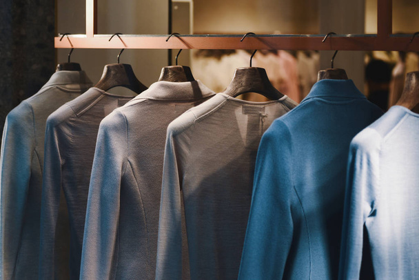 Clothing on racks in a store in Venice - Фото, зображення