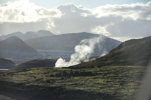 National park Iceland . A wonderful landscape view  Iceland , geothermal area. Dramatic and picturesque scene reykjavk   Lake Myvatn, Krafla /Iceland - 02.05.2018 - Foto, Imagem