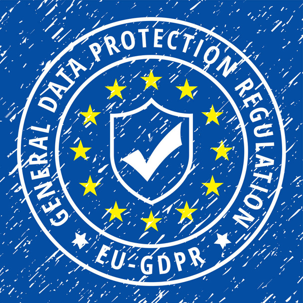 disegno illustrativo vettoriale dell'etichetta piatta UE-GDPR con regolamento generale sulla protezione dei dati text und shield
  - Vettoriali, immagini