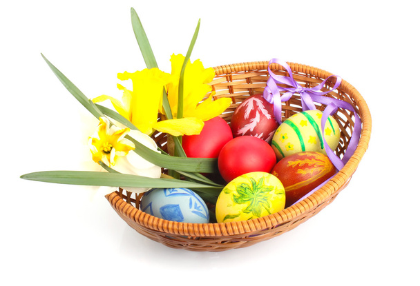 Easter eggs in basket - Photo, Image