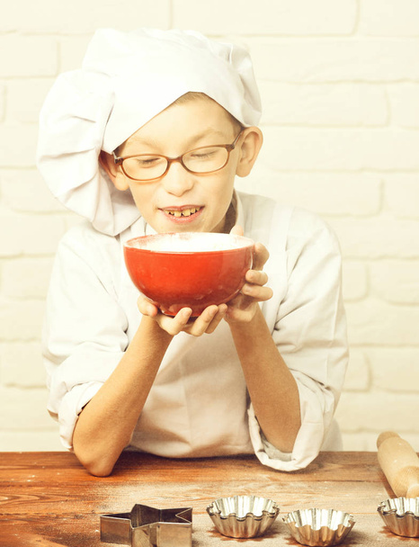 stained cute cook chef boy - Foto, afbeelding