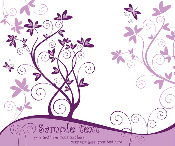 Violet floral card - Vektor, obrázek