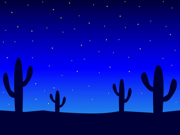 Excellent design of the night sky in the desert - Вектор,изображение