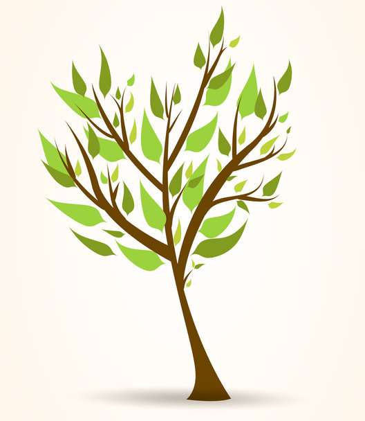 Tree with green leaves - Vector, afbeelding