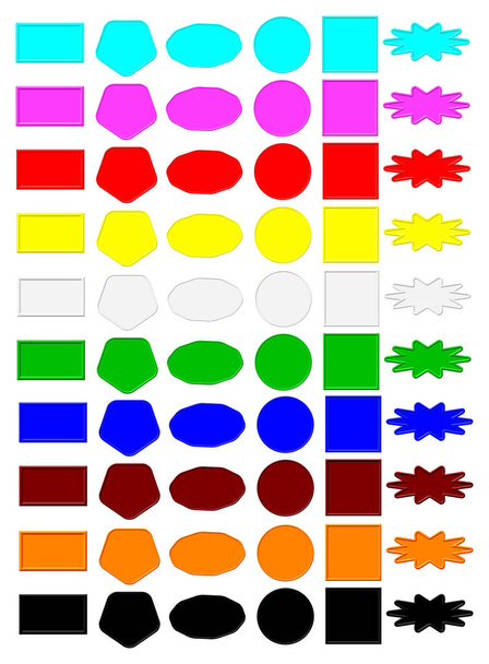 La paleta de colección de botones de formas de colores para la web
. - Foto, Imagen