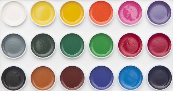 aquarellen verf kleuren palet  - Foto, afbeelding