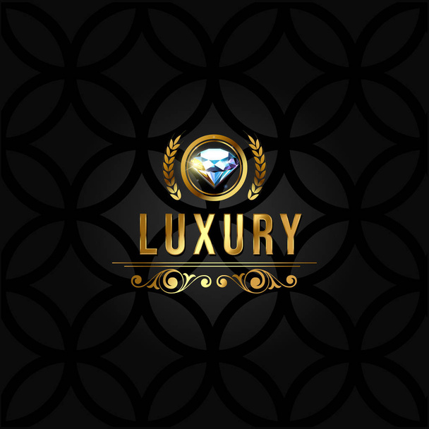Kleurrijke vectorillustratie van luxe banner met gouden elementen - Vector, afbeelding