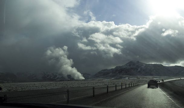 Parque nacional Islândia. Uma vista maravilhosa da paisagem Islândia, área geotérmica. Cena dramática e pitoresca
                   - Foto, Imagem