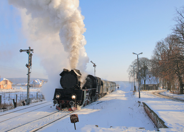 Tren de vapor retro viejo - Foto, imagen