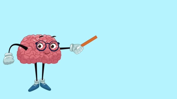 Ładny mózgu kreskówki animacja Hd - Materiał filmowy, wideo