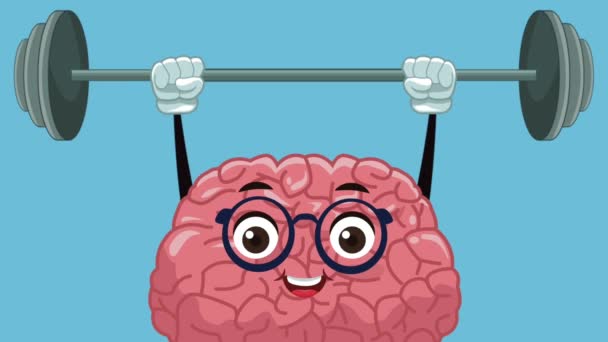 Cute brain cartoon HD animation - Footage, Video