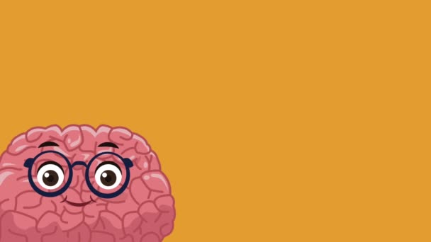 Schattig hersenen cartoon Hd animatie - Video