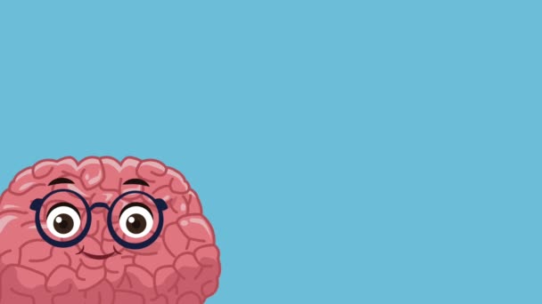 Χαριτωμένο εγκεφάλου κινουμένων σχεδίων κινούμενα σχέδια Hd - Πλάνα, βίντεο