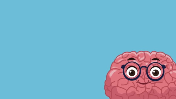 Ładny mózgu kreskówki animacja Hd - Materiał filmowy, wideo