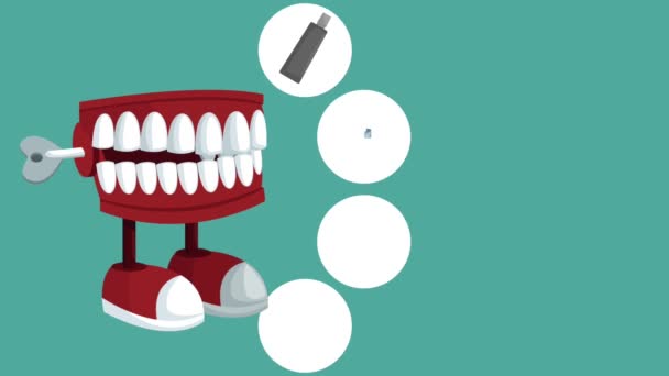 Zahnpflegekonzept hd animation - Filmmaterial, Video