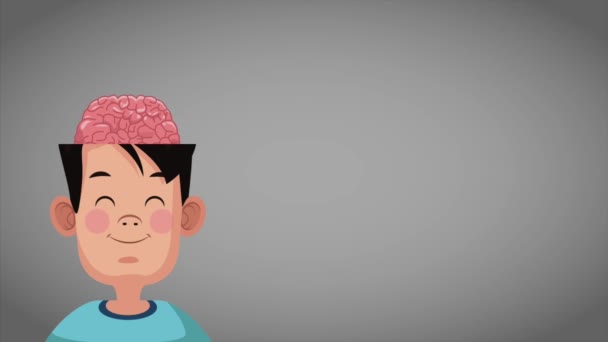 Cute intelligent boy HD animation - Footage, Video