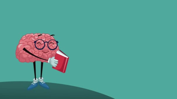 lustige Gehirn Cartoon hd Animation - Filmmaterial, Video