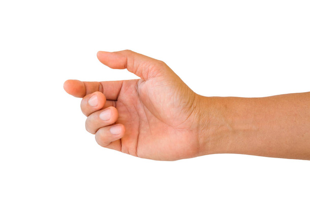 člověk ruku držet něco izolovaných na bílém pozadí - Fotografie, Obrázek