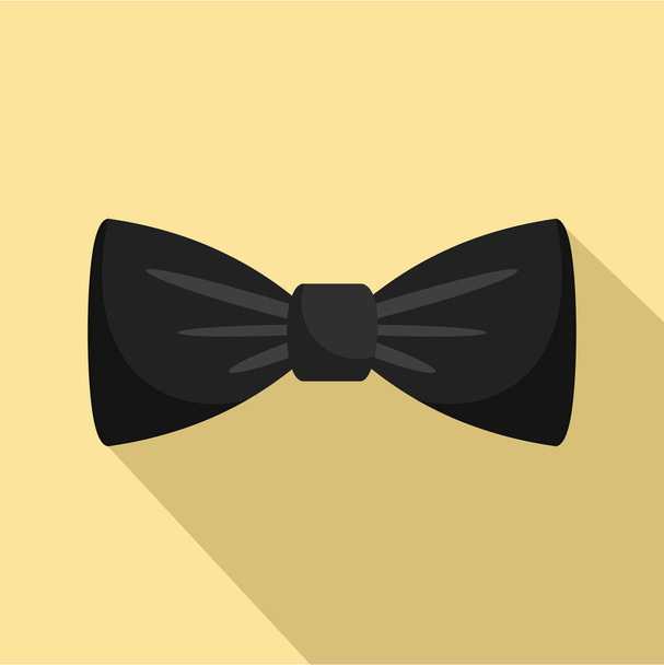 Black bow tie icon, flat style - Vektör, Görsel