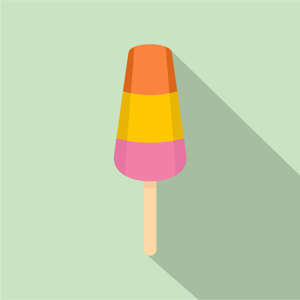 Triple ice cream icon, flat style - Vecteur, image