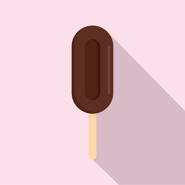 Coffee ice cream icon, flat style - Vektor, obrázek