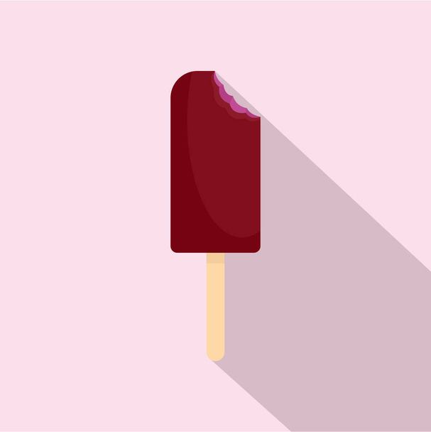 Cherry ice cream icon, flat style - Vecteur, image