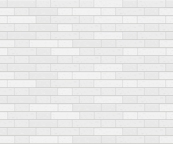 Realistic white brick background, seamless pattern, vector illustration - Vector, Image