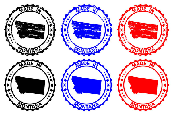モンタナ - ゴム印 - ベクトル, ニュー メキシコ州 (アメリカ合衆国) マップ パターン - 黒、青と赤は、 - ベクター画像