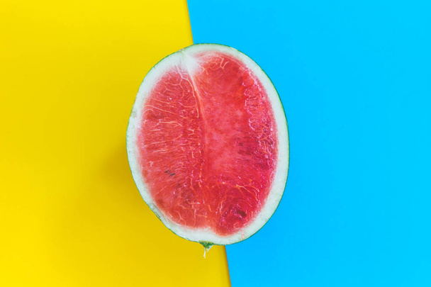 Watermelon on on colourful background - Foto, imagen