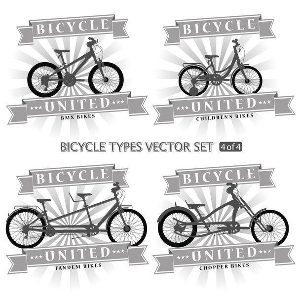 A bicycle of a certain type, on a symbolic background. Bicycle, text and background are located on separate layers. - Vector, Image