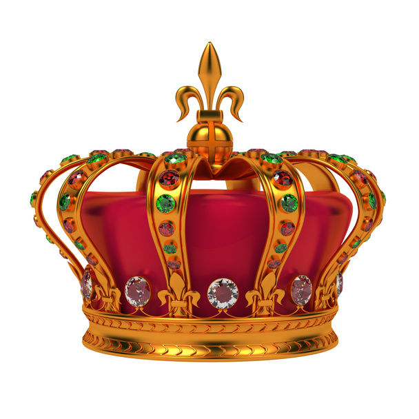Corona Real de Oro Aislada en Blanco
. - Foto, Imagen