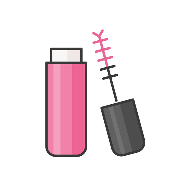 Lip gloss trubice nebo barvu řasenky, plný obrys ikonu - Vektor, obrázek
