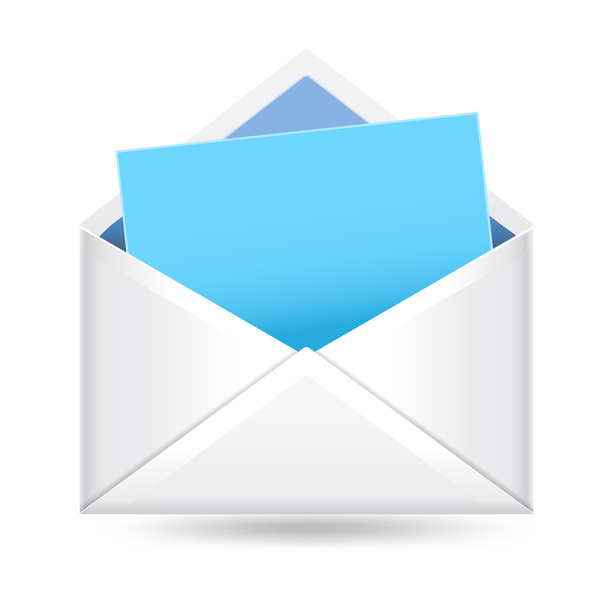 open envelope with notepad sheet - Διάνυσμα, εικόνα