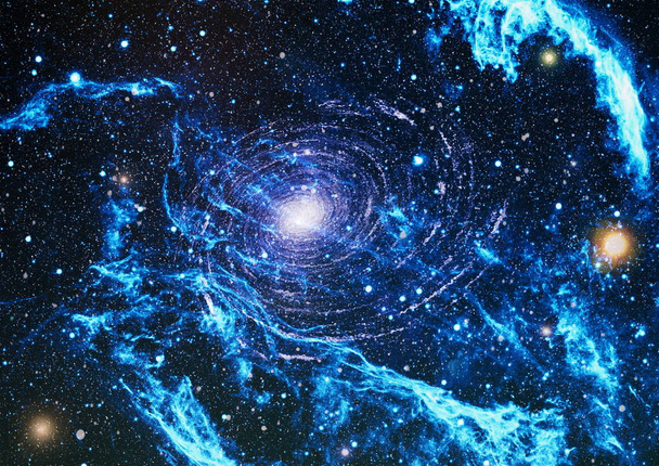 Una explosión ardiente en el espacio. Ilustración abstracta del universo. Elementos de esta imagen proporcionados por la NASA - Foto, imagen