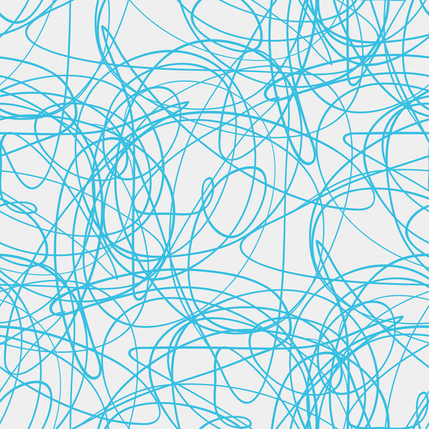 Nahtloses Chaos-Muster. Abstrakte Textur. Chaotische Linien. Komplizierte Tapeten. Handgezeichnete dinamische Kritzeleien. Hintergrund mit Linien und Wellen. Universelle Textur - Vektor, Bild