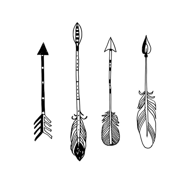 Decorative hand drawn arrows - Vector, Image