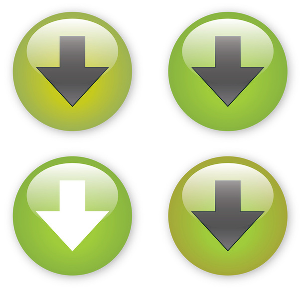 arrow download green button icon - Vector, Image