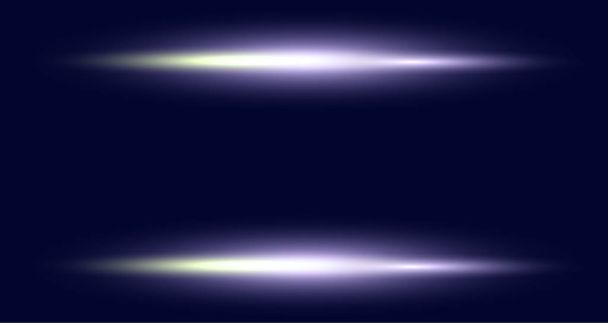 De Blue Glowing lichteffecten op blauwe achtergrond. Optische flare objecten. Vector abstract blauw knippert - Vector, afbeelding