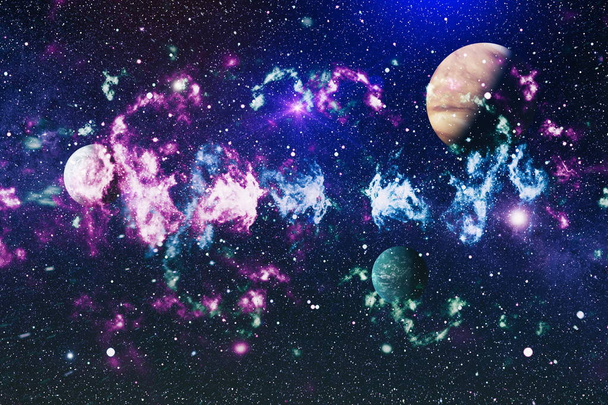 Estrellas de un planeta y galaxia en un espacio libre "Elementos de esta imagen proporcionados por la NASA
" - Foto, imagen