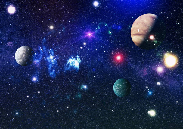 hvězdy, planety a galaxy ve volném prostoru "prvky tohoto obrazu, které nasa" - Fotografie, Obrázek