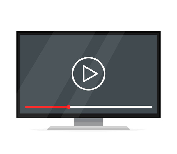 Lapos képernyős tv nézéshez Videófilmek  - Vektor, kép