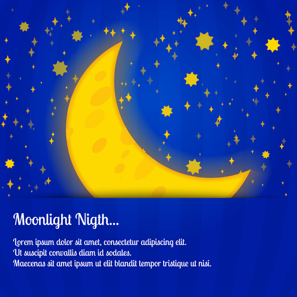 Moonlight gece - vektör çizim - Vektör, Görsel