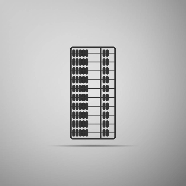 Abacus pictogram geïsoleerd op een grijze achtergrond. Traditionele counting frame. Onderwijs teken. Wiskunde school. Platte ontwerp. Vectorillustratie - Vector, afbeelding