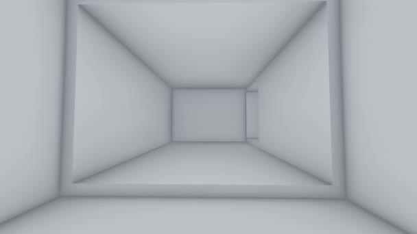 Spacer do futurystyczny kolor biały z streszczenie budynku w przestronne wnętrze. animacja 3D - Materiał filmowy, wideo