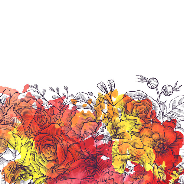 vintage vector floral background - Διάνυσμα, εικόνα