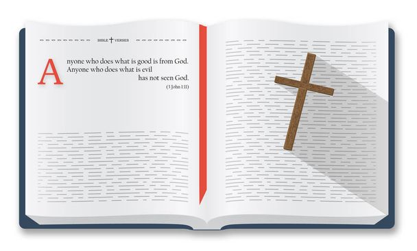 Nejlepší verše pamatovat - 3 John 1:11. Holy Bible citáty o dobro a zlo, ilustrace Bible izolované na bílém pozadí - Fotografie, Obrázek