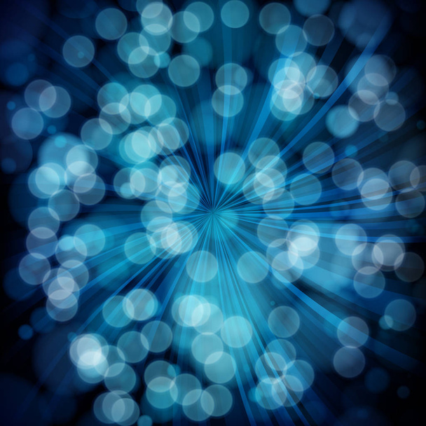 Fond abstrait bleu avec des rayons, bokeh lumières déconcentrées
. - Vecteur, image