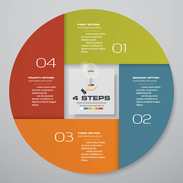 Modern 4 steps process. Simple&Editable abstract design element. EPS10. - Vector, Image