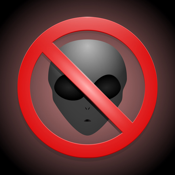 Vector sign showing that no aliens are allowed - Vector, Image