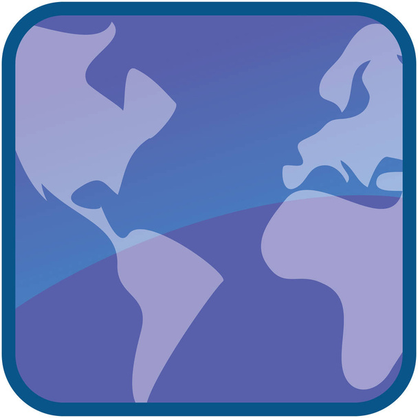 Plochý svět mapa ikona - Vektor, obrázek